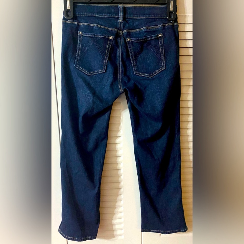 White House Black Market Jeans, Crop, Zipper Leg, Stretch, Cotton, Noir, Sz 0 - Picture 7 of 11